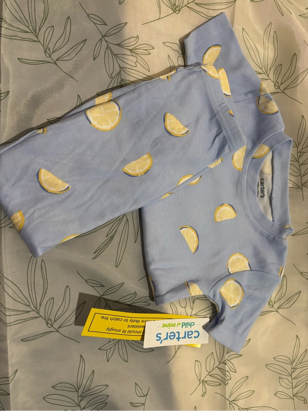 Carter's Light Blue Lemon-Print Pajama Set